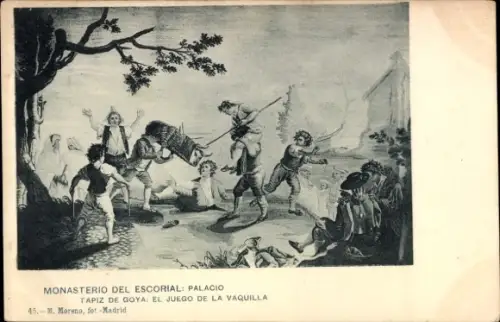 Künstler Ak Goya, Tapiz, El juego de la Vaquilla