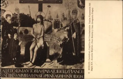 Künstler Ak Wandbild in der Kathedrale von Burgos