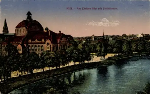 Ak Kiel, Am Kleinen Kiel mit Stadttheater