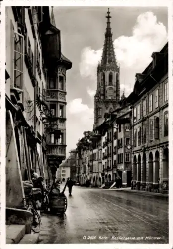 Ak Bern Stadt Schweiz, Kesslergasse mit Münster