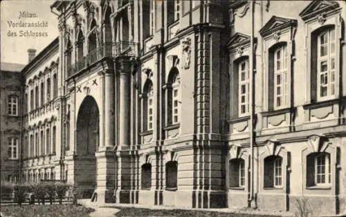 Ak Jelgava Mitau Lettland, Vorderansicht des Schlosses