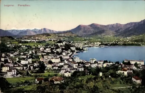 Ak Paradiso Lugano Kanton Tessin, Gesamtansicht