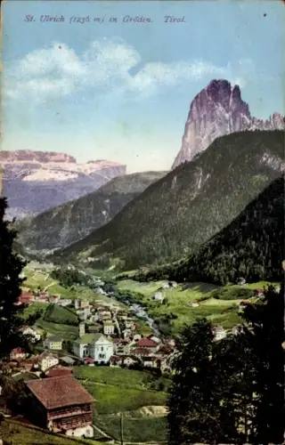 Ak Sankt Ulrich in Gröden Südtirol, Gesamtansicht
