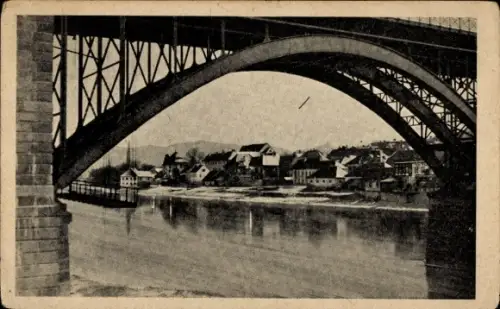Ak Maribor Marburg an der Drau Slowenien, Blick durch die Brücke