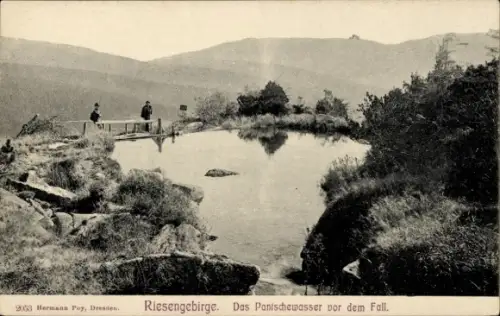 Ak Spindleruv Mlýn Spindlermühle Riesengebirge Region Königgrätz, Pantschewasser vor dem Fall