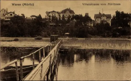 Ak Waren an der Müritz,  Villenstrasse vom Müritzsee