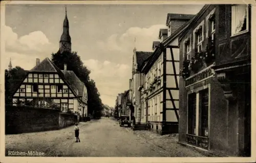 Ak Möhne Rüthen in Westfalen, Straßenansicht