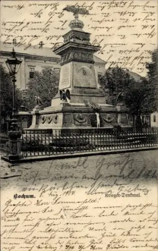 Ak Bochum im Ruhrgebiet, Ansicht vom Kriegerdenkmal