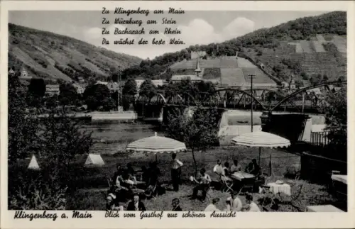 Ak Klingenberg am Main Unterfranken, Blick vom Gasthof zur schönen Aussicht