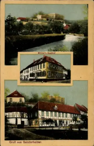 Ak Salzderhelden Einbeck in Niedersachsen, Teilansicht, Müllers Gasthof