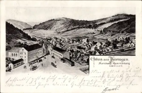 Ak Manebach Kammerberg Ilmenau Thüringen, Gesamtansicht, Gasthof