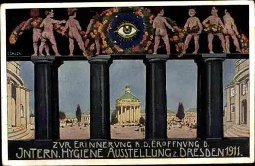 Künstler Ak Gerler, Dresden, Internationale Hygieneausstellung 1911