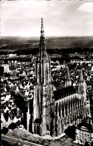 Ak Ulm an der Donau,  Ulmer Münster (161 m), Donau