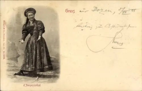 Ak Portrait einer Frau in Landestracht, d'Ampezzothal