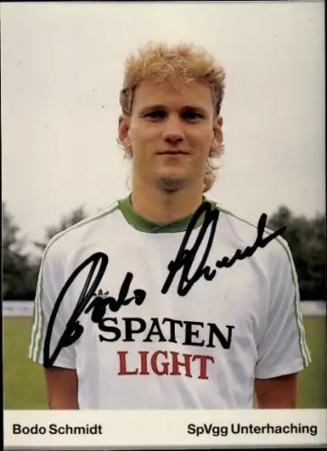 Autogrammkarte Fußballer Bodo Schmidt, SpVgg Unterhaching, Autogramm