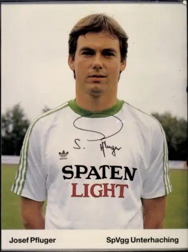 Autogrammkarte Fußballer Josef Pfluger, SpVgg Unterhaching, Autogramm
