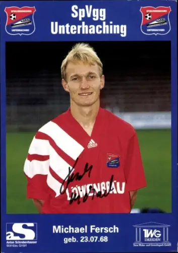 Autogrammkarte Fußballer Michael Fersch, SpVgg Unterhaching, Autogramm