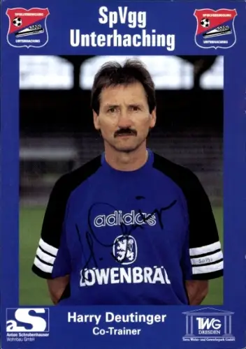 Autogrammkarte Co Trainer Harry Deutinger, SpVgg Unterhaching, Autogramm