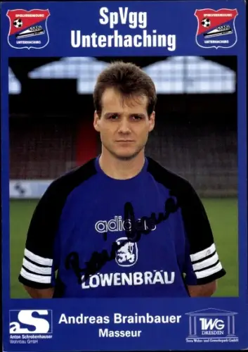 Autogrammkarte Masseur Andreas Brainbauer, SpVgg Unterhaching, Autogramm
