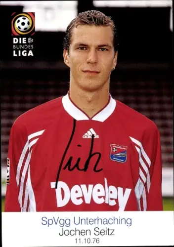Autogrammkarte Fußballer Jochen Seitz, SpVgg Unterhaching, Autogramm