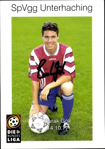 Autogrammkarte Fußballer Burak Gök, SpVgg Unterhaching, Autogramm