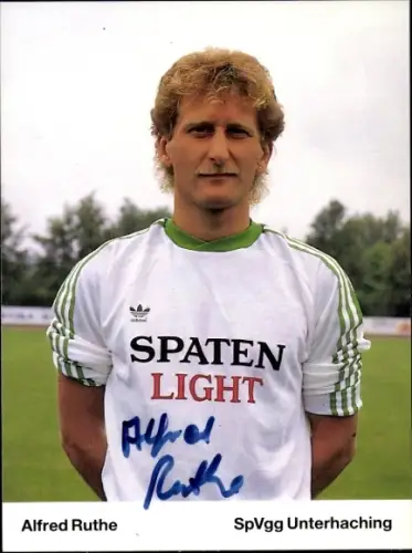 Autogrammkarte Fußballer Alfred Ruthe, SpVgg Unterhaching, Autogramm