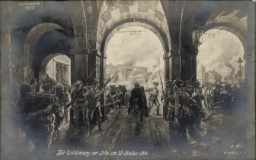 Ak Lille Nord, Erstürmung von Lille am 12. Oktober 1914