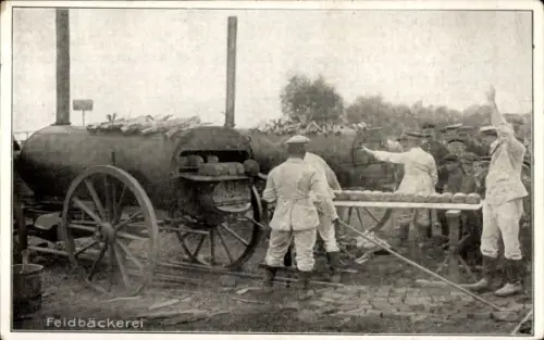 Ak Feldbäckerei, Soldaten, Brote