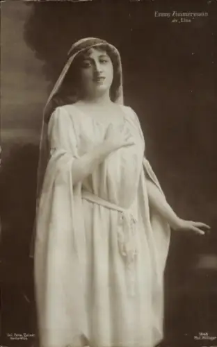 Ak Opernsängerin Emmy Zimmermann als Elsa, Portrait