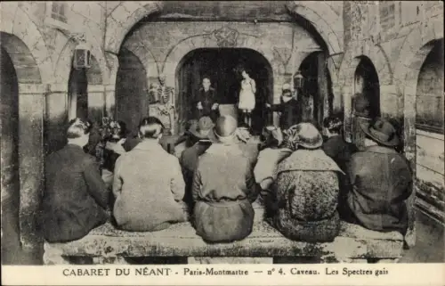 Ak Paris XVIII., Montmartre, Cabaret du Néant, Caveau, Les Spectres gais