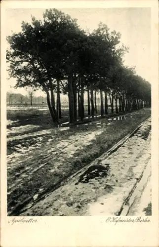 Künstler Ak Hofmeister, Aprilwetter