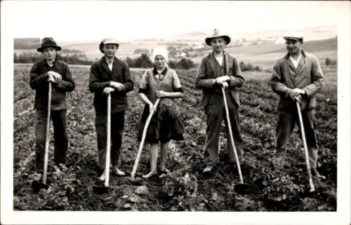 Foto Ak Landwirtschaft, Bauern, Ackerarbeit