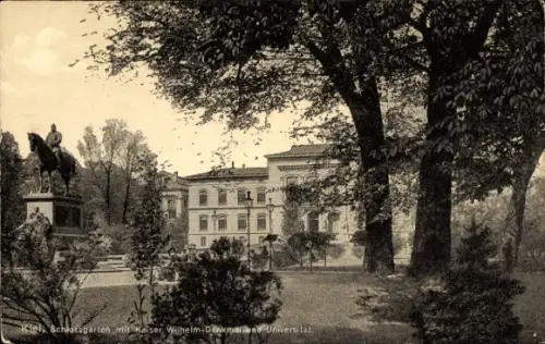 Ak Kiel,  Schlossgarten, Kaiser Wilhelm Denkmal, Universität