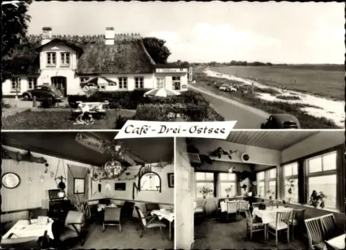 Ak Glücksburg an der Ostsee, Café Drei Ostsee