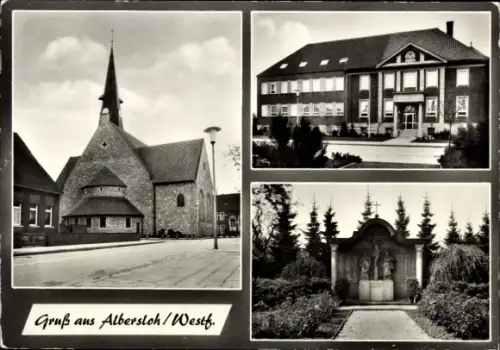 Ak Albersloh Sendenhorst in Westfalen, Kirche, Ehrenmal, Gebäude
