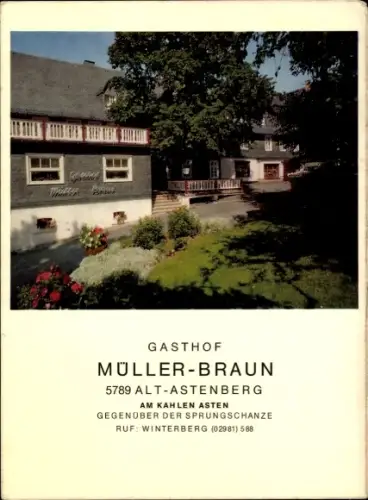 Ak Alt Astenberg Winterberg im Sauerland, Gasthof Müller - Braun
