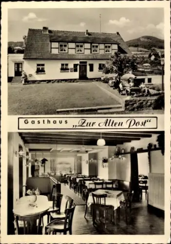 Ak Ittenbach Königswinter am Rhein, Gasthaus Zur Alten Post, Innen- und Außenansicht