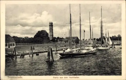Ak Ostseebad Travemünde Lübeck, Yachthafen