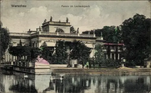 Ak Warszawa Warschau Polen, Palais im Lazienkipark