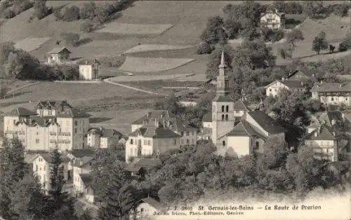 CPA Saint Gervais les Bains Haute Savoie, Route de Prarion