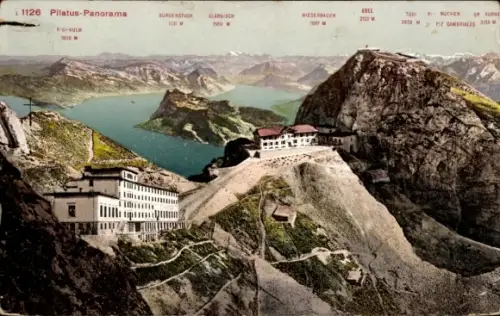 Ak Kanton Luzern Schweiz, Pilatus, Panorama, Hotel