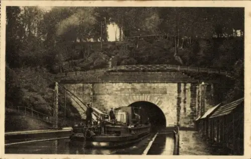 Ak Le Catelet Aisne, Kanal, Tunnel
