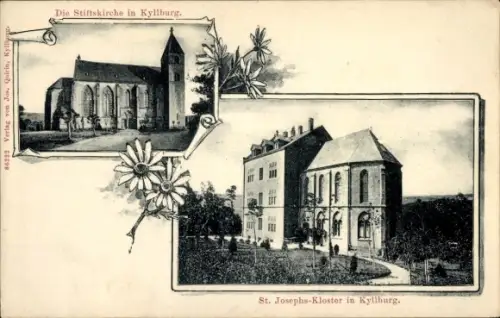 Ak Kyllburg in der Eifel, Stiftskirche, St. Josephs-Kloster