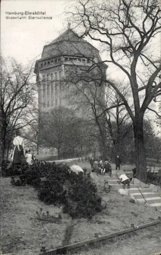 Ak Hamburg Eimsbüttel, Wasserturm Sternschanze, Treppe