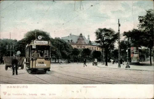 Ak Hamburg Mitte St. Pauli, Holstenthor, Straßenbahn, Litfaßsäule
