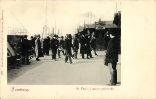 Ak Hamburg Mitte St. Pauli, Partie an der Landungsbrücke, Geschäft, Inh. W. Stüwe