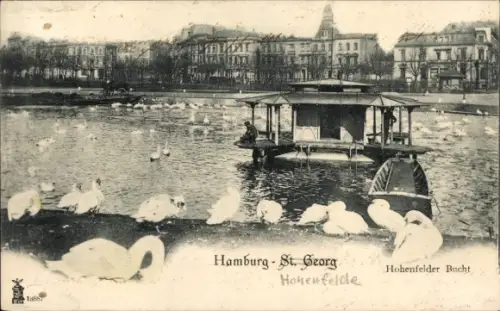 Ak Hamburg Hohenfelde, Hohenfelder Bucht, Schwäne