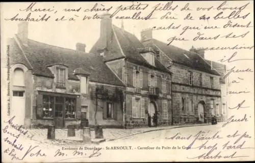 Ak Saint Arnoult Eure et Loir, Carrefour du Puits de la Gare