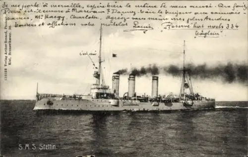 Ak Deutsches Kriegsschiff SMS Stettin, Kaiserliche Marine