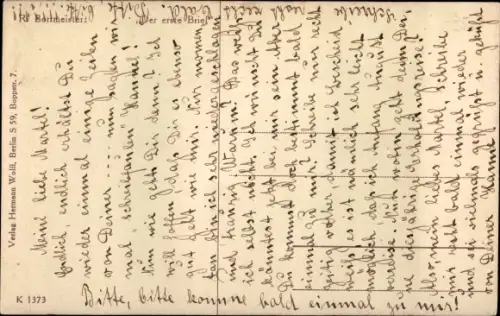 Künstler Ak Borrmeister, R., Der erste Brief